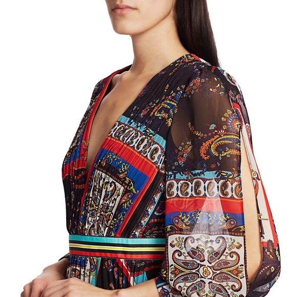 Alice + Olivia Cheney Pleated Maxi dress - Size 8 NWT - Picture 3 of 5